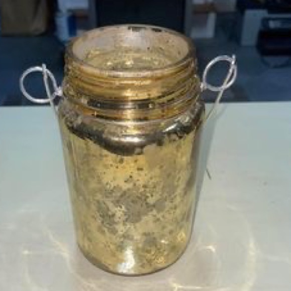 POTTERY BARN mercury glass mason jar candle holder - Picture 1 of 1